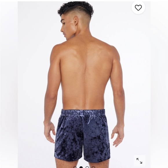 Savage X Fenty Navy Blue Whiskey Room Velvet Smoking Jacket & Boxers Pajamas Set - Picture 8 of 13